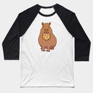 Capybara eating a Cookie Baseball T-Shirt